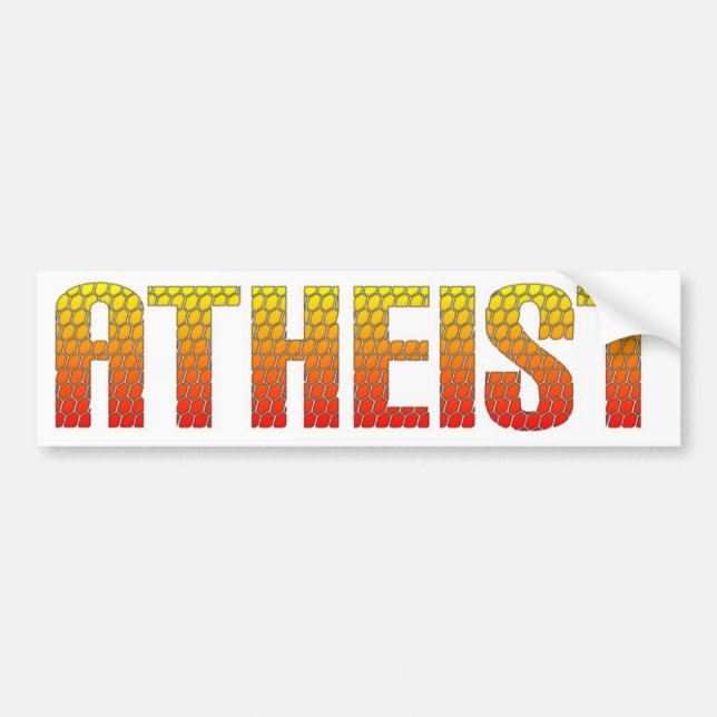 Atheist, hell wire fence style. bumper sticker (Front)