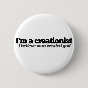 Atheist humour 6 cm round badge