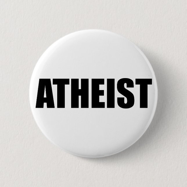 Atheist (imp black) 6 cm round badge (Front)