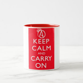 Atheist Keep Calm and Carry On Poster Mug