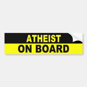 ATHEIST ON BOARD BUMPER STICKER