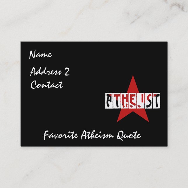 Atheist Star Business Card (Front)