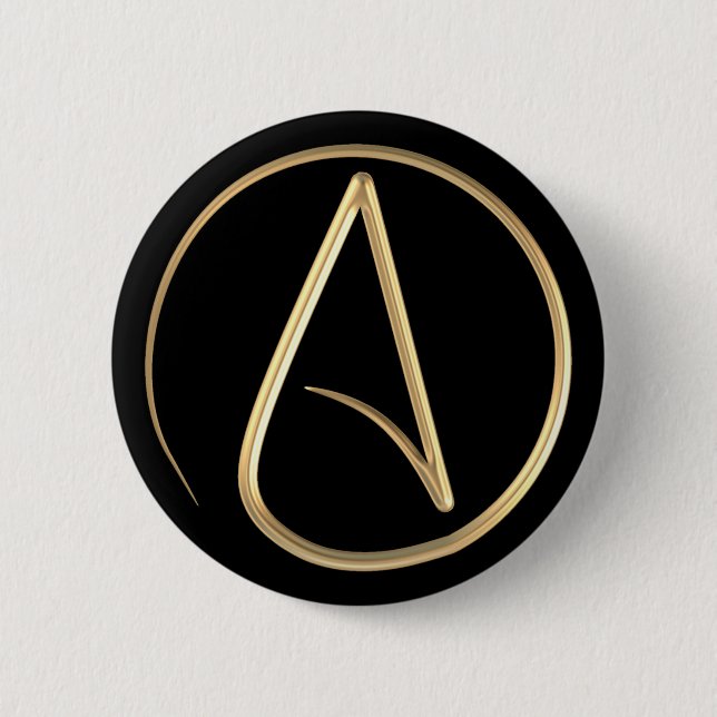 Atheist Symbol 6 Cm Round Badge (Front)