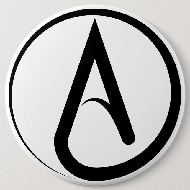 Atheist Symbol Black 6 Cm Round Badge (Front)