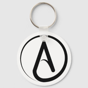 Atheist Symbol Black Key Ring