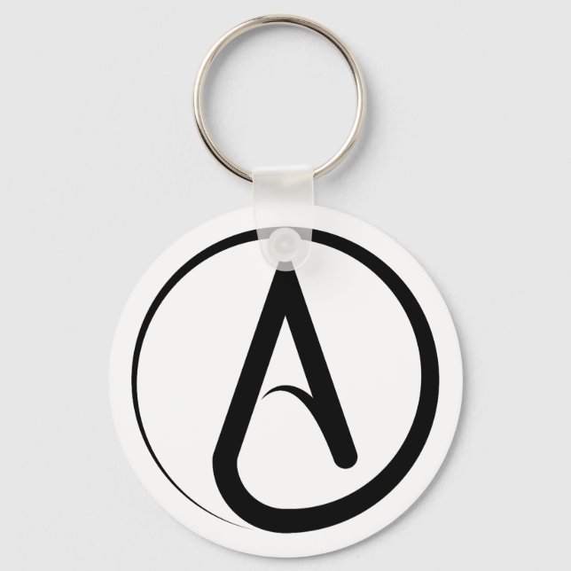 Atheist Symbol Black Key Ring (Front)