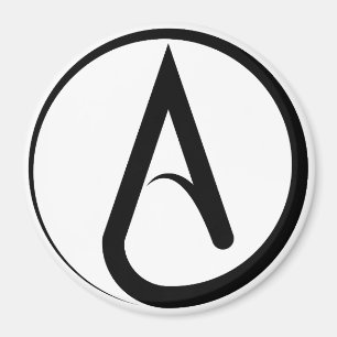 Atheist Symbol Black Magnet