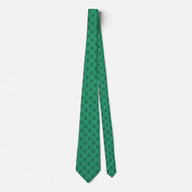 Atheist symbol: black on green tie (Front)