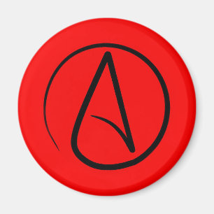 Atheist symbol: black on red magnet