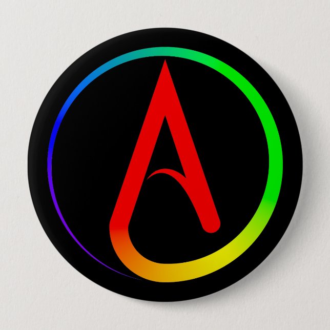 Atheist Symbol Rainbow 10 Cm Round Badge (Front)