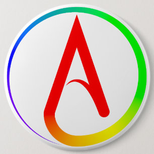 Atheist Symbol Rainbow 6 Cm Round Badge