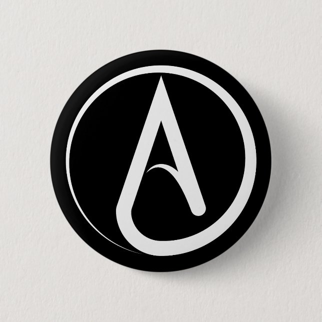 Atheist Symbol White 6 Cm Round Badge (Front)