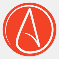 Atheist symbol: white on red
