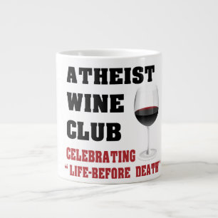 Atheist wine club large coffee mug