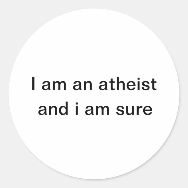 atheist's introduction classic round sticker (Front)