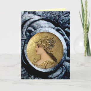 ATHENA AND FIGHTING GRYPHONS CARD