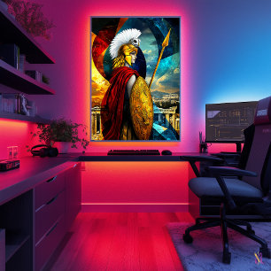 Athena - Cubist Minimalist Legend - Goddess Poster