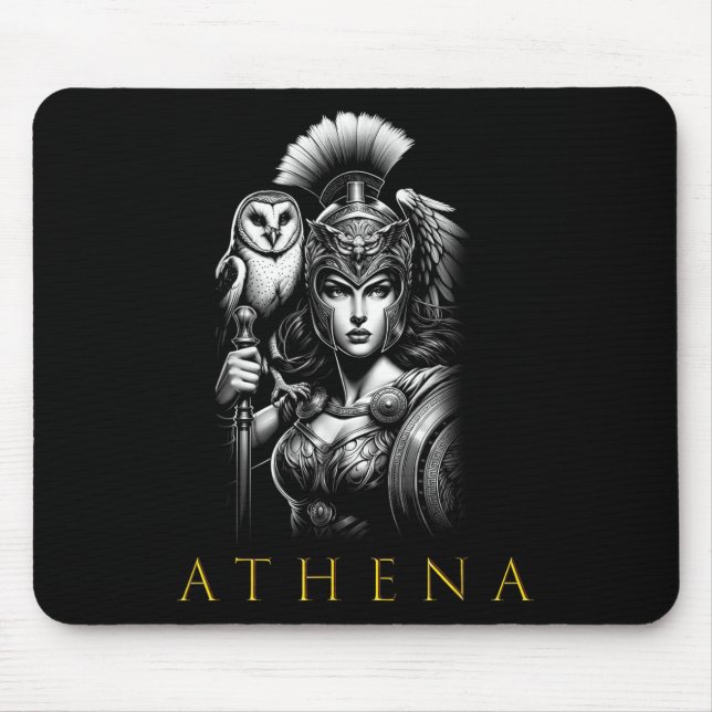 Athena Goddess Of Wisdom And War  Mouse Pad (Front)