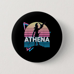 Athena Greek Goddess Of Wisdom And War  6 Cm Round Badge