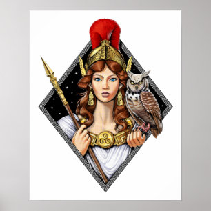 Athena Greek Goddess Poster