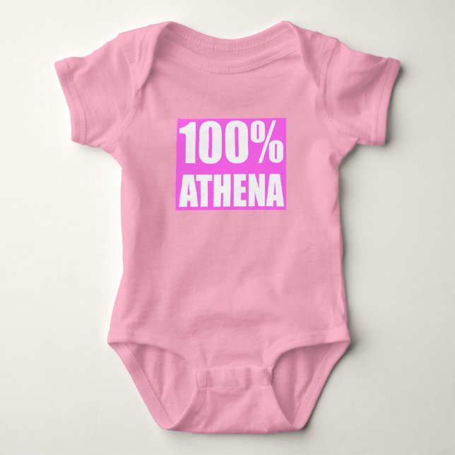 Athena name 100 percent baby bodysuit (Front)