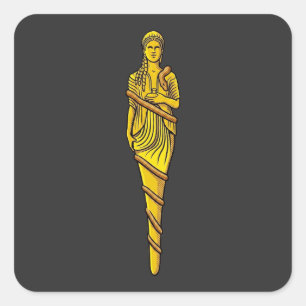 Athena Odyssey Pop Art Mythology Goddess Serpent Square Sticker