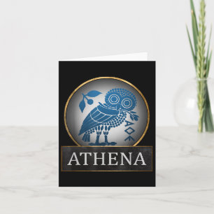 Athena Owl Symbol Of The Greek Goddess Of Wisdom A Card