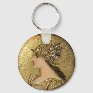ATHENA PORTRAIT WITH GOLDEN HELMET AND GRYPHONS KEY RING