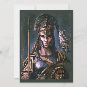 "Athena’s Fierce Loyalty" Colourful Portrait    Invitation