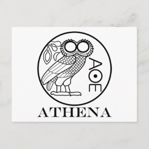 Athena’s owl tetradrachm (Engravers Font) Postcard