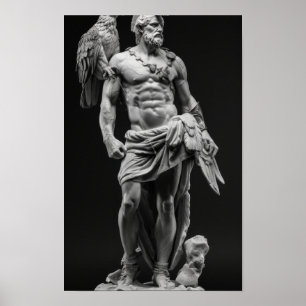 Athena Statue - Greek Goddess Seneca Strong and Fi Poster