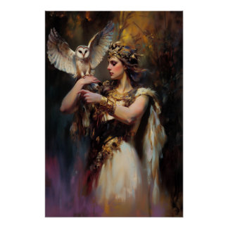 Athena the goddess of wisdom, Greek mythologist Poster