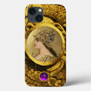 ATHENA WITH FANTASY GRIFFINS AND PURPLE GEMSTONE iPhone 13 CASE