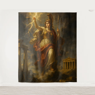 Athena's Lightning: Goddess of Wisdom & Power (Myt Tapestry