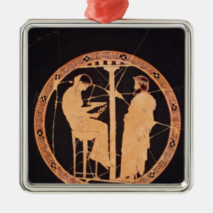 Athenian red-figure kylix depicting Aegeus Metal Tree Decoration
