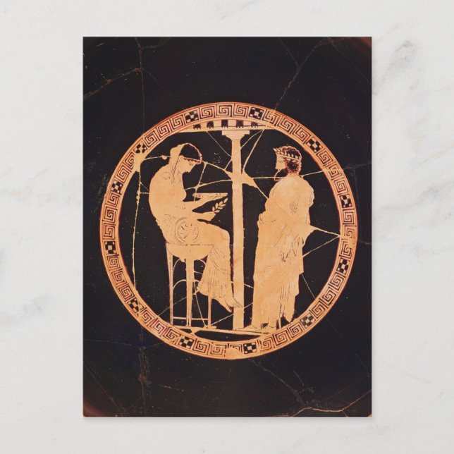 Athenian red-figure kylix depicting Aegeus Postcard (Front)