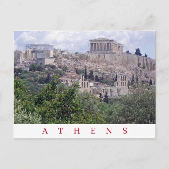 Athens Acropolis view postcard (Front)