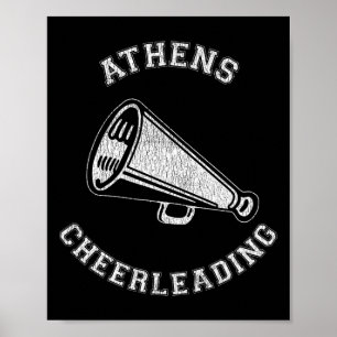 Athens Cheer Distressed Retro 90's Cheerleader Poster