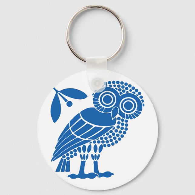 Athens city municipality flag symbol emblem owl bi key ring (Front)