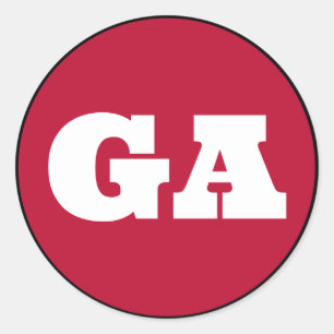 Athens (GA) - Red x White x Black Classic Round Sticker