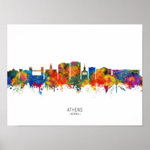 Athens Georgia Skyline Poster