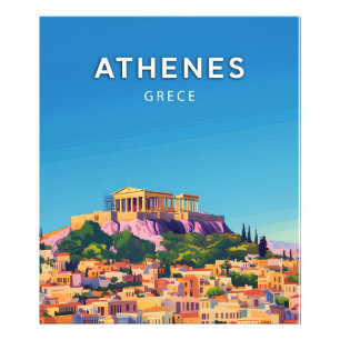 Athens, Grece, Poster style retro-chic