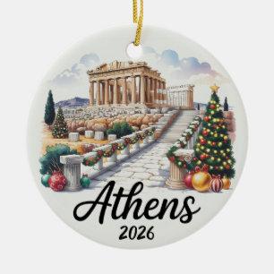 Athens Greece 2026 Christmas Ornament Travel Gift