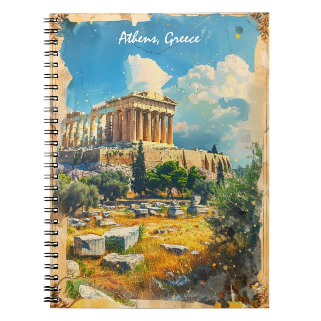 Athens Greece Acropolis Painting  Notebook (Front)