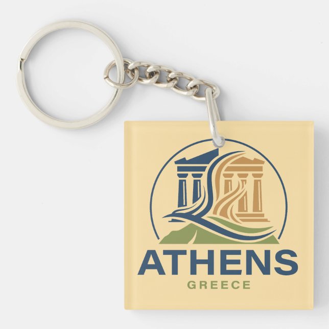 Athens Greece Acropolis Parthenon Key Ring (Front)
