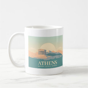 Athens Greece Acropolis Pastel Travel Coffee Mug
