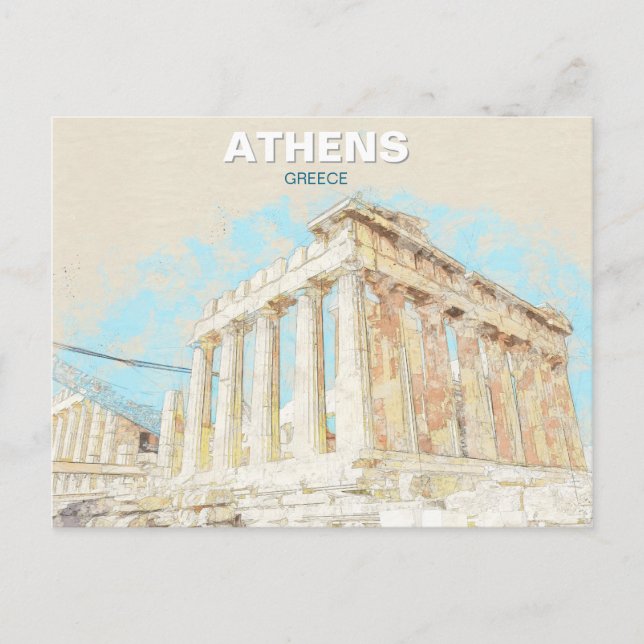 Athens Greece – Ancient City Travel Souvenir  Postcard (Front)