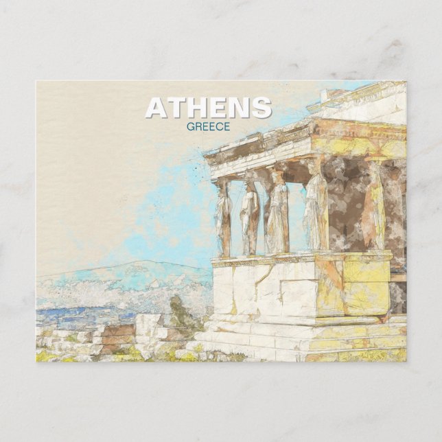 Athens Greece – Ancient Greek City View, Travel  Postcard (Front)