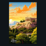 Athens Greece Art Vintage Travel Illustration Poster<br><div class="desc">Athens Greece  Art vintage travel place illustration</div>