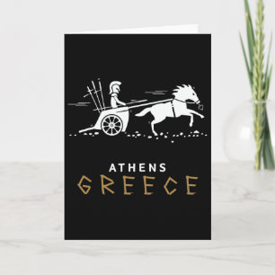 Athens Greece Chariot Travel Vacation Men And Boys Card